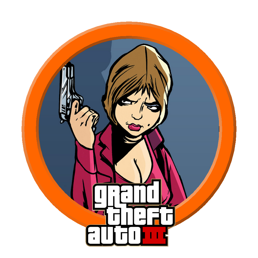 Illustrated woman in a red jacket holding a gun, with "Grand Theft Auto III" text at the bottom, inside an orange circle.
Logo for "Grand Theft Auto: The Trilogy - The Definitive Editi
GTA 3, Vice City, San Andreas remaster
Grand Theft Auto: The Trilogy – The Definitive Edition